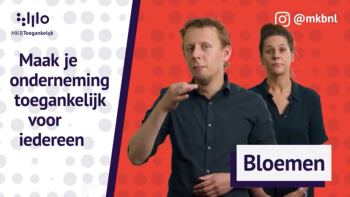 Man beeldt het woord bloemen uit in gebarentaal