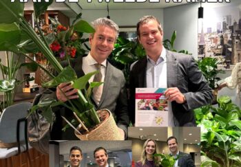 Nieuwe Tweede Kamerleden ontvangen luchtzuiverende kamerplant namens de tuinbouwsector